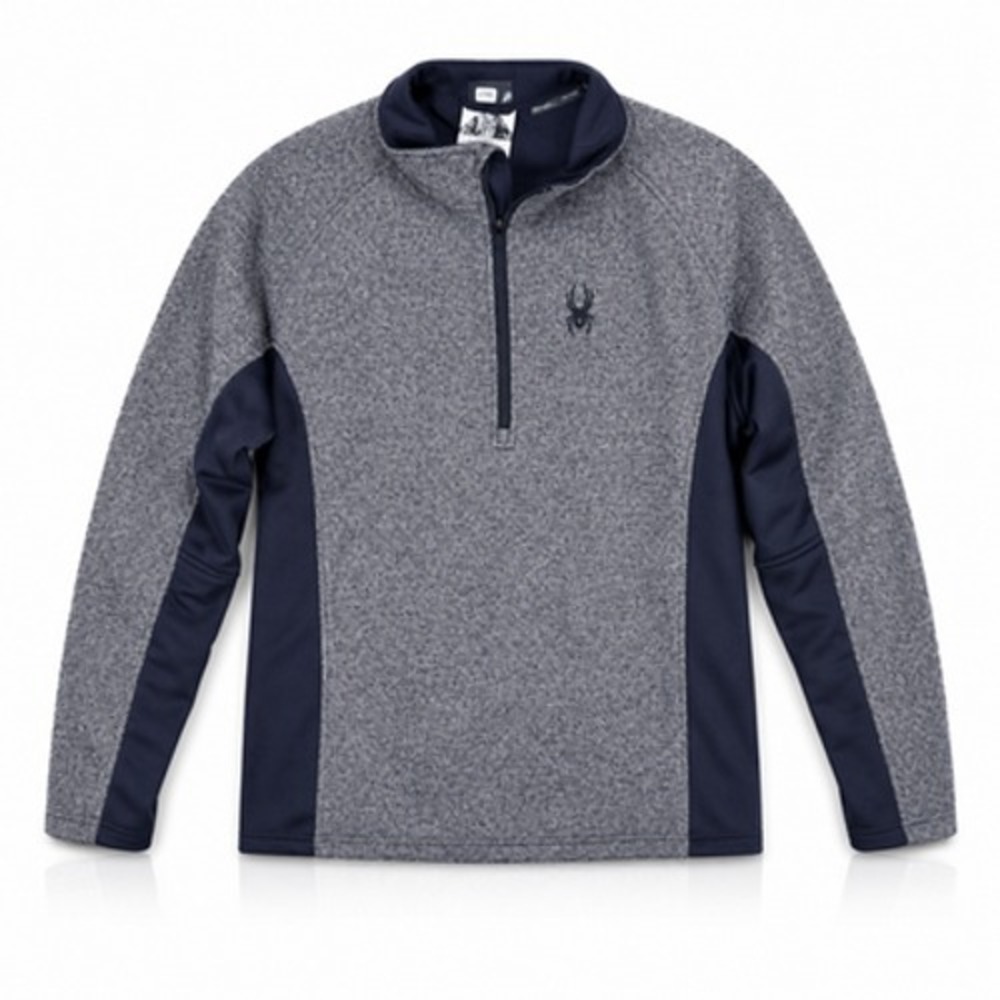 Spyder 1/4 Zip Pullover Mens Medium Gray Fleece Thermal Ski Top - Picture 2 of 15